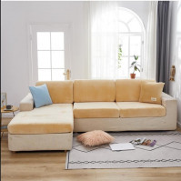 Чехол на диванную подушку - сидушку 2-х местный Homytex бежевый (145-185x 85-90+5-20 см)