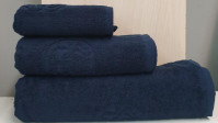Набор махровых полотенец Zeron из 3-х штук (40х70 см + 50х100 см + 100х150 см) темно-синий