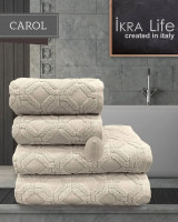 Набор махровых полотенец Ikra Life Carol bej 50x90 см + 70x140 см