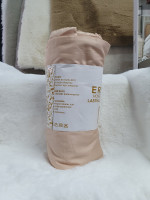 Сатиновая простынь с наволочками на резинке Erenay 160x200+30 см бежевая