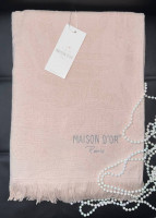 Махровое жаккардовое полотенце с бахромой Maison Dor Пудра 85x150 см