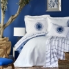 Набор Karaca Home Belina mavi 2019-2 голубой с покрывалом и пледом евро