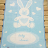 Плед-одеяло Zeron детское акрил бело - голубое с зайкой 90х120 см