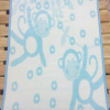 Плед-одеяло Zeron детское акрил бело - голубое с обезьянкой 90х120 см