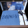 Комплект постельного белья с вафельным покрывалом 220x240 см Pike Set (ТМ New Home) Mina Mavi