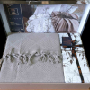 Комплект постельного белья с вафельным покрывалом 220x240 см Pike Set (ТМ New Home) Mina серо - бежевый