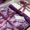 Набор постельное белье Naturel Orkide Lilac с пледом и покрывалом