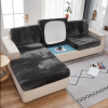 Чехол на диванную подушку - сидушку 2-х местный Homytex темно-серый (100-120x50-70+5-20 см)