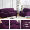 Чехол на 4-х местный диван замша HomyTex Фиолетовый