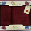 Набор полотенец Arya Elena бордовый 50х90 см + 70x140 см