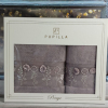 Набор махровых полотенец Pupilla из 2-х штук 50х90 см + 70х140 см с 3Д вышивкой, модель 28