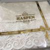 Скатерть велюровая с кружевами Haspen Gonca 160x220 см
