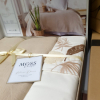Покрывало хлопковое Moss Home Palm бежевое с наволочками и простынью