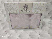 Подарочный набор полотенец Belizza (пенье) Mariharli 50x90 см + 70x140 см розовый