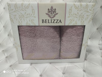 Подарочный набор полотенец Belizza (пенье) Mariharli 50x90 см + 70x140 см темно - розовый