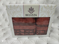 Подарочный набор полотенец Belizza (пенье) Орнамент 50x90 см + 70x140 см кирпичный