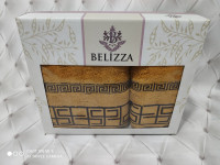 Подарочный набор полотенец Belizza (пенье) Орнамент 50x90 см + 70x140 см горчичный
