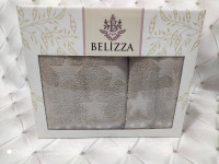 Подарочный набор полотенец Belizza (пенье) Stars 50x90 см + 70x140 см темно - бежевый