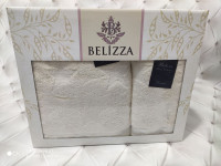 Подарочный набор полотенец Belizza (пенье) Stars 50x90 см + 70x140 см кремовый