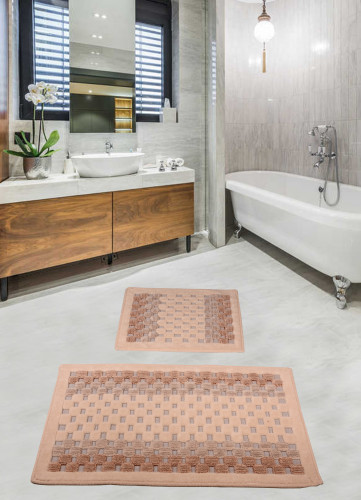 Набор ковриков для ванной комнаты Diva Kareli Red 60x100+50x60 см