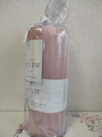 Простынь на резинке с наволочками Maison Dor saten stripe розовая 180х200 + 25 см