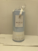 Простынь на резинке с наволочками Maison Dor saten stripe голубая 180х200 + 25 см