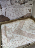 Покрывало жаккардовое  My bed lux Sonia beige  240х260 см c наволочками 50х70 см