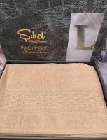Махровая простынь - Пике Sikel cotton Imperial 200x220 см персиковая