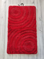Набор ковриков для ванной Alessa 50x60 см + 60х100 см Волна бордовая
