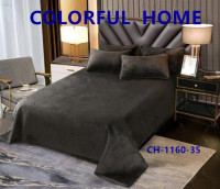 Покрывало велюровое Colorful Home 210х240 см, модель СH - 1160-35 темно-серое