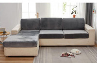 Чехол на диванную подушку - сидушку 2-х местный Homytex серый (145-185x 85-90+5-20 см)