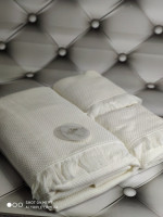 Набор махровых полотенец Pupilla из 3-х шт (40x60 см + 50x90 см + 70x140 см) вафля - махра, модель 3