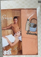 Женский набор для сауны Sauna Set (юбка на липучке + чалма), модель 2