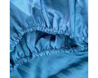 Простынь сатиновая Arya Elmira Тёмно-синяя на резинке 180x200+25 см