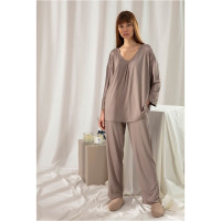 Пижама (кофта и брюки) Penelope Plesse vizon темно-бежевая S