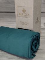 Простынь на резинке 180х200 см., + 2 наволочки 50х70 см. Belizza green (зеленая)