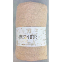 Простынь махровая на резинке с наволочками Maison D'or 180x200 см бежевая