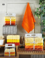 Набор махровых полотенец Ada из 4 шт. 50x90 см, модель 03 (оранжевые+желтые)