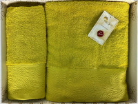 Набор полотенец Arya Fold желтый 50х90 см + 70x140 см