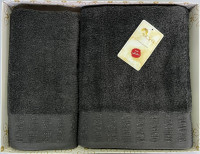 Набор полотенец Arya Sophia темно-серый 50х90 см + 70x140 см