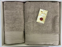 Набор полотенец Arya Touch бежевый 50х90 см + 70x140 см