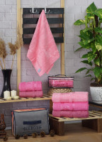 Набор бамбуковых полотенец Agac Bamboo (розовый, фуксия, пыльная роза) 50х90 см.