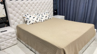 Бамбуковое пике - покрывало на кровать Mylinn Home 220x260 см горчичное