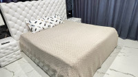 Бамбуковое пике - покрывало на кровать Mylinn Home 220x260 см бежевое