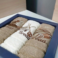 Набор вмахровых полотенец для кухни Zeron Хлеб из 3-х штук 40x60 см
