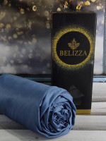 Простынь на резинке Belizza синяя 160х200 см + 2 наволочки 50х70 см
