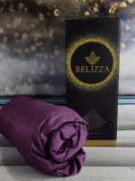 Простынь на резинке Belizza фиолетовая 180х200 см + 2 наволочки 50х70 см
