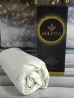 Простынь на резинке Belizza крем 180х200 см + 2 наволочки 50х70 см