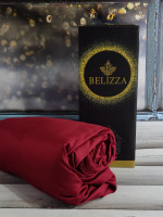 Простынь на резинке Belizza бордовая 180х200 см + 2 наволочки 50х70 см