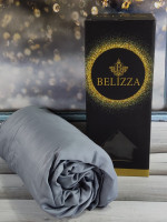 Простынь на резинке Belizza светло - серая 100х200 см + 30 см с наволочкой 50х70 см